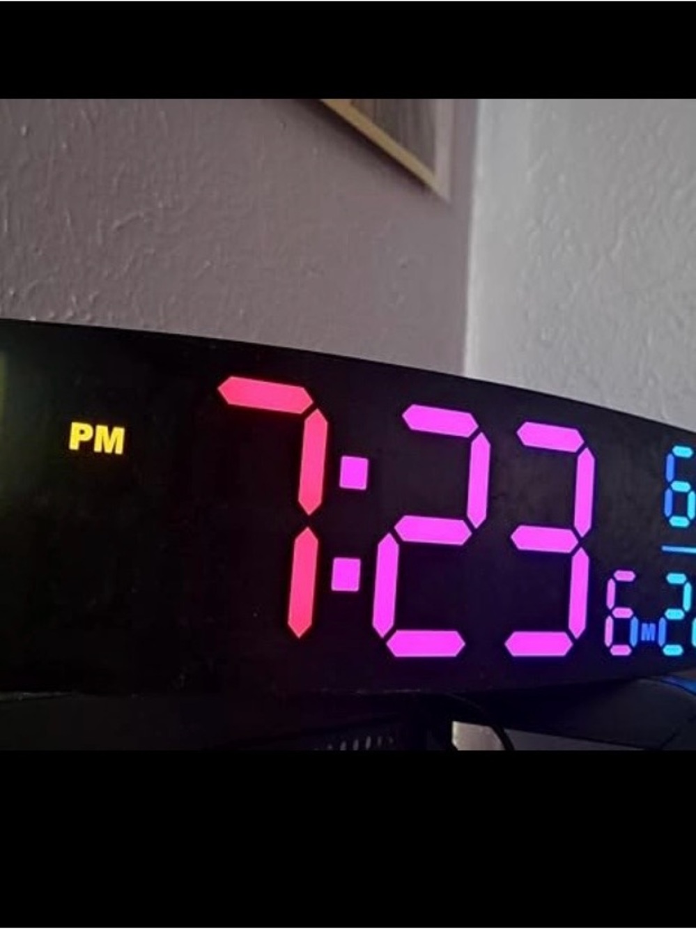 Large LED Digital Wall Clock - Multi-Color Display - Picture 10 of 12